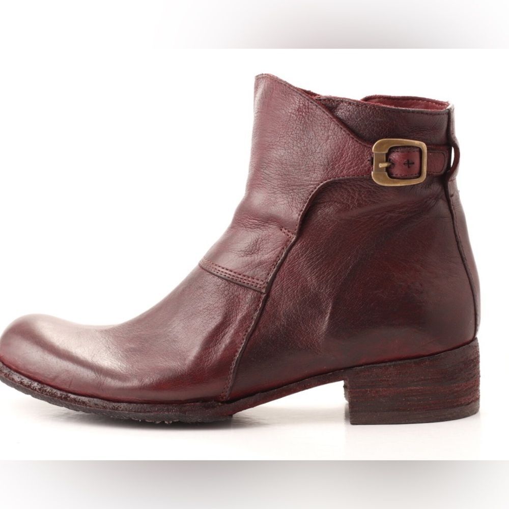 Bubetti 9615 Ankle Boots Brown Leather with Buckle and Zipper Size EU 39 US 9
